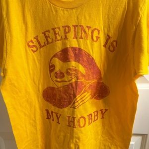 New Sleeping is my Hobby (graphic tee) w/grinning sloth